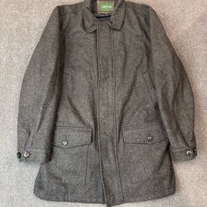 Orvis Full Zip Wool Jacket Quilted Lined Mens Large Grey Hunting Outdoors